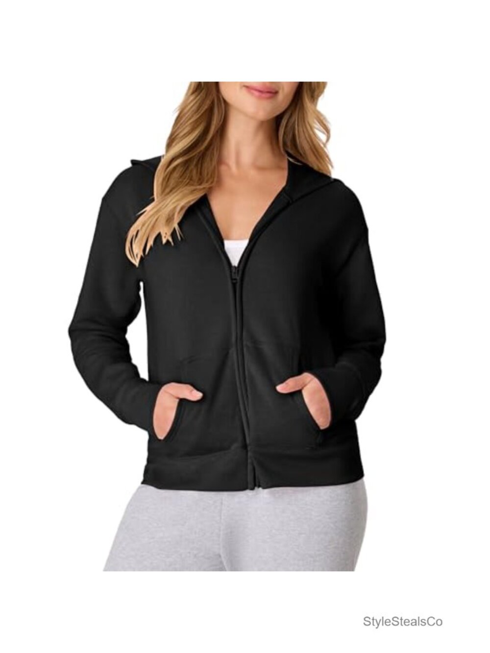 Hanes EcoSmart Fleece Full-Zip Hoodie Midweight Cotton Blend Sweatshirt